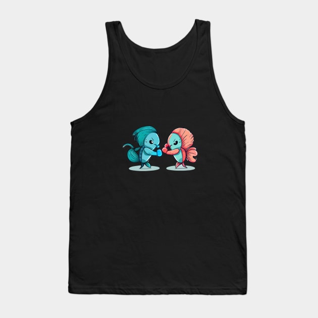 TWO COOL BETTA FISH FIGHTING Tank Top by aiartify